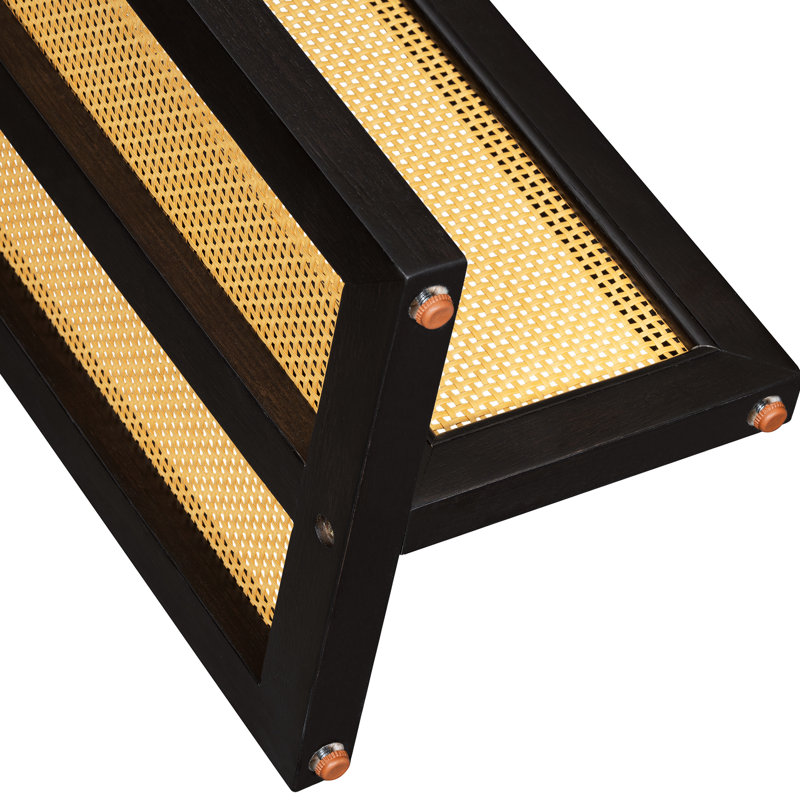 Console étroite de style Mid-Century avec rangement, Espresso
