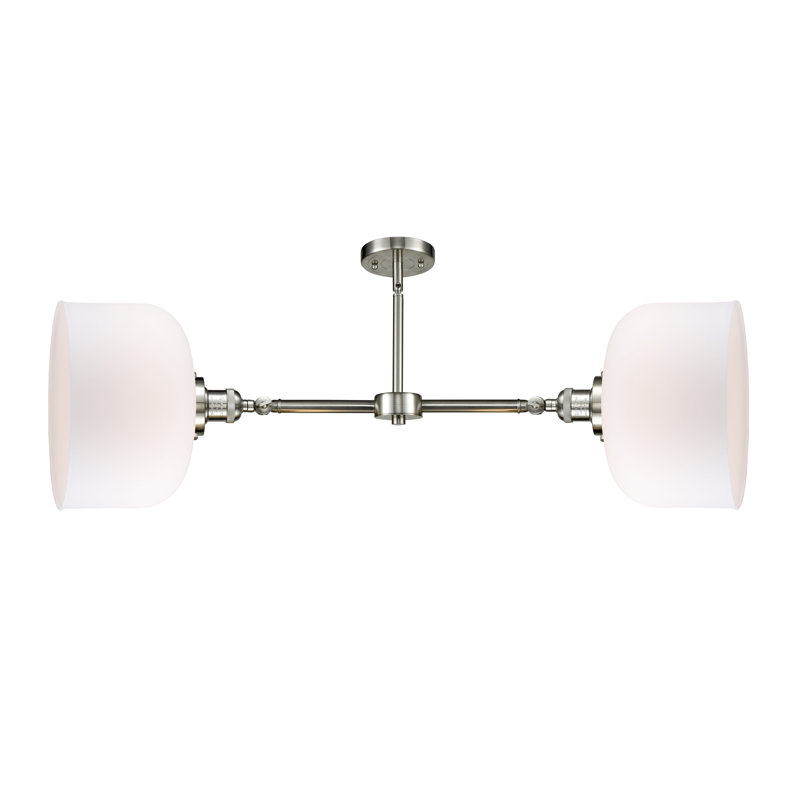 Bell 12" - 2 Light 21" Island Light, No Bulb Included, Silver Plated Mercury, Brushed Satin Nickel
