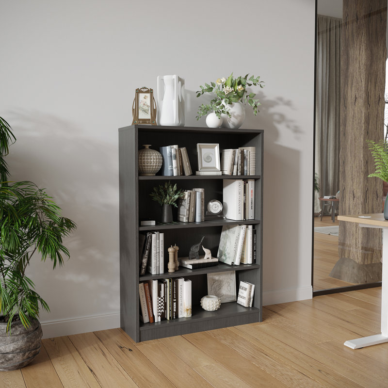 Latitude Run® Gibney Standard Bookcase, (4 Shelves) 48.03” H x 33.07” W x 11.61”D, Gray