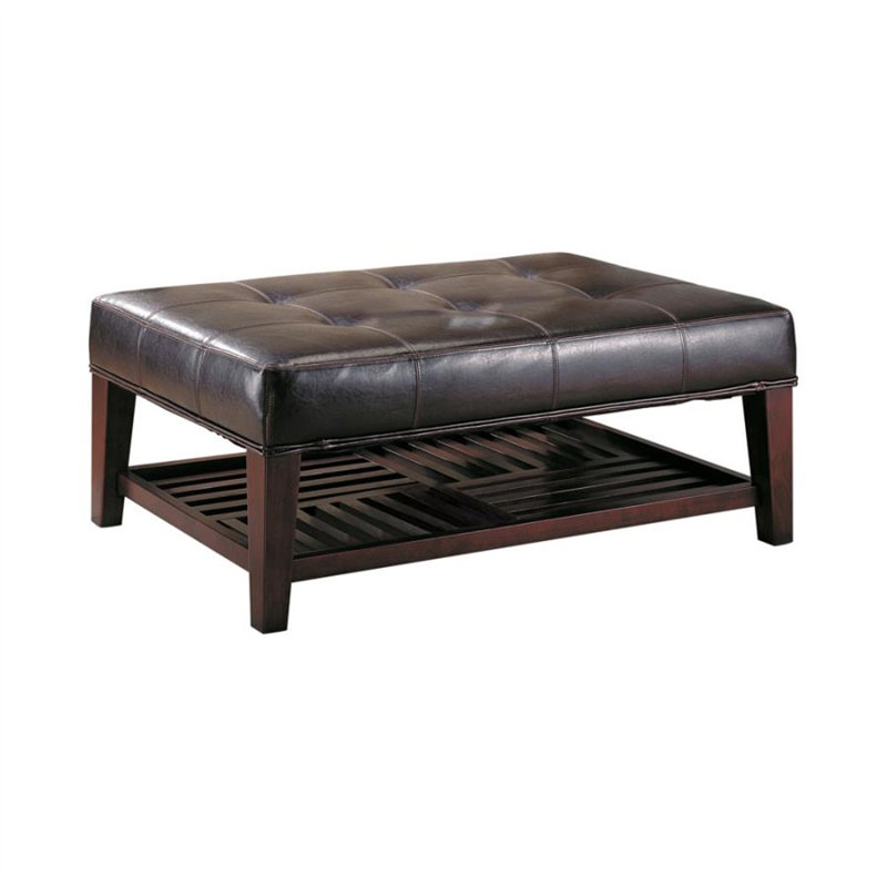 Acad Faux Leather Ottoman
