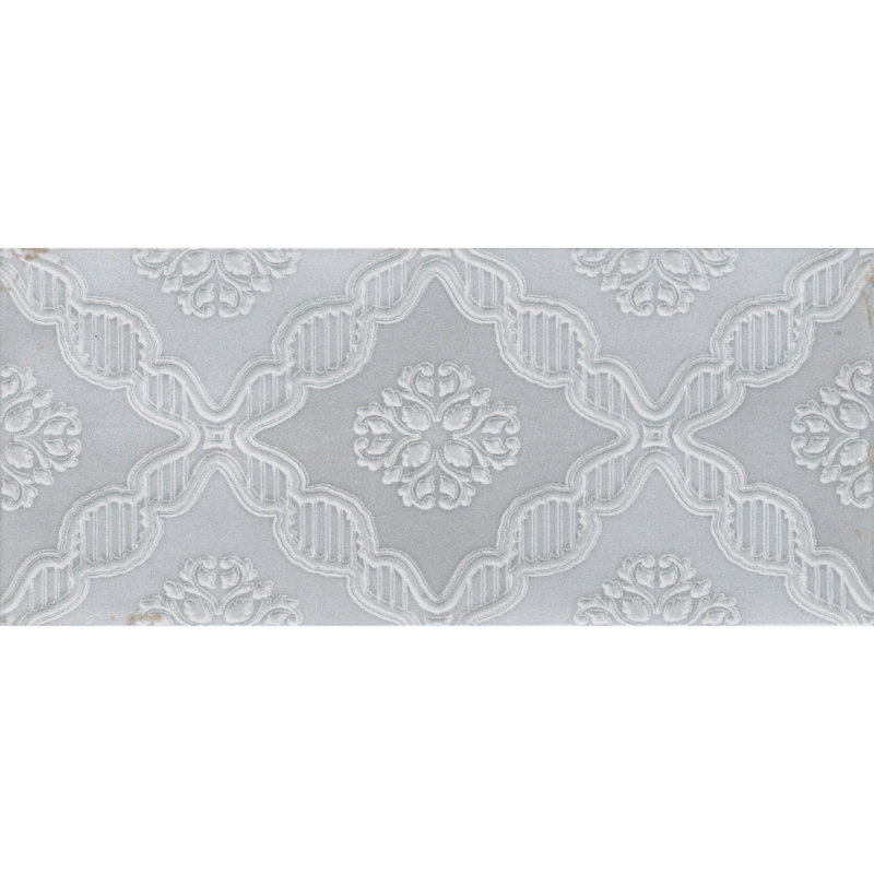 Maiolica Chantilly Macrame 4x10 Deco, Tender Gray