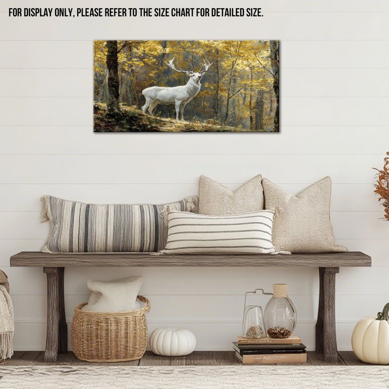 Art mural sur toile Fall Deer, H 12 po x l 24 po