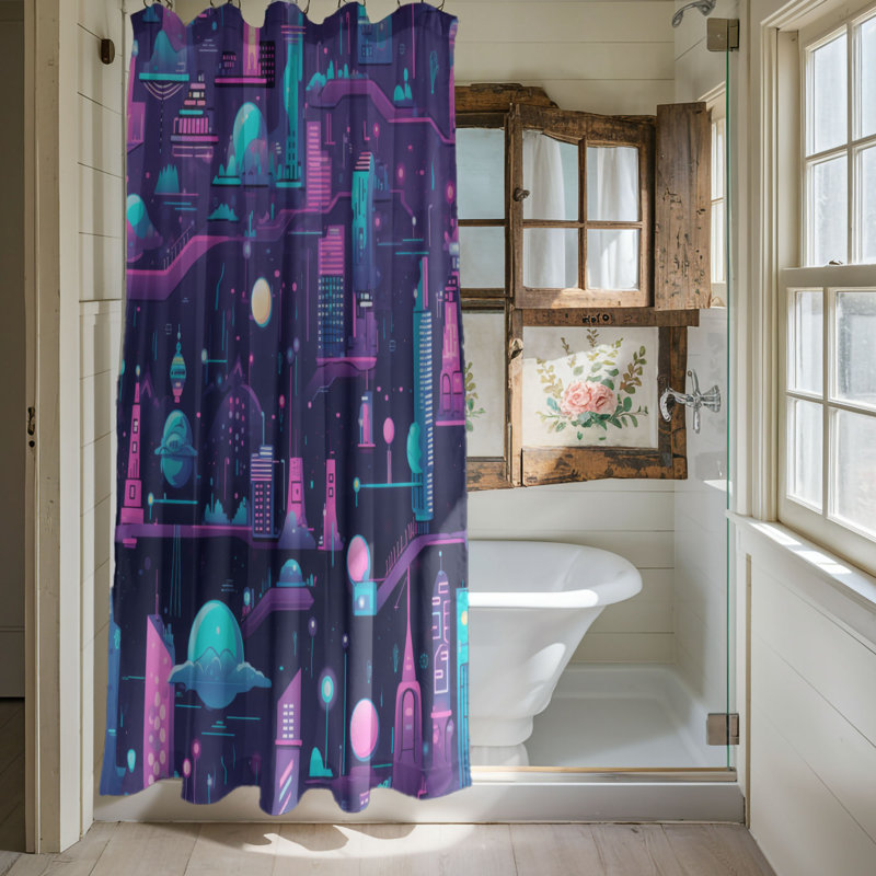Urban Neon - Premium Shower Curtain, 74"H x 71"W