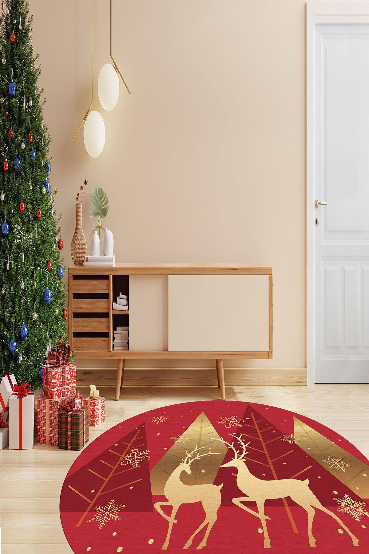 The Holiday Aisle® Round Jolana Area Rug with Non-Slip Backing | Wayfair