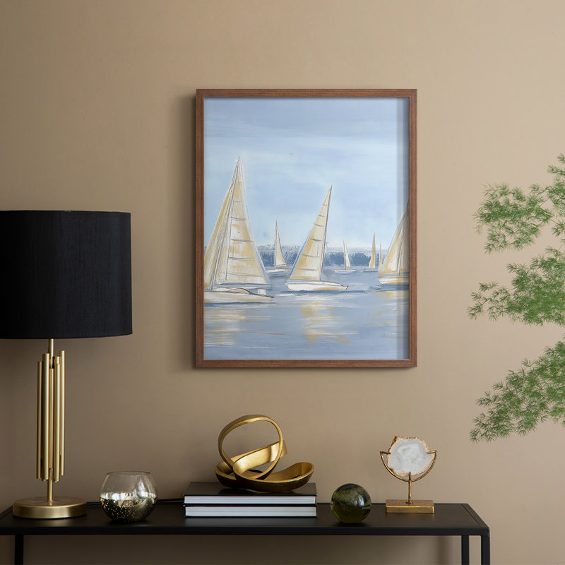 NAUTICAL Series IV, reproduction encadrée - bois massif, H 11 po x l 9 po, Noyer