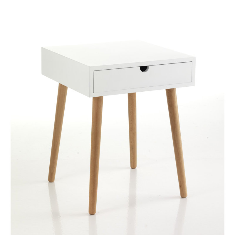 Emiliano 40cm W Solid + Manufactured Wood Bedside Table