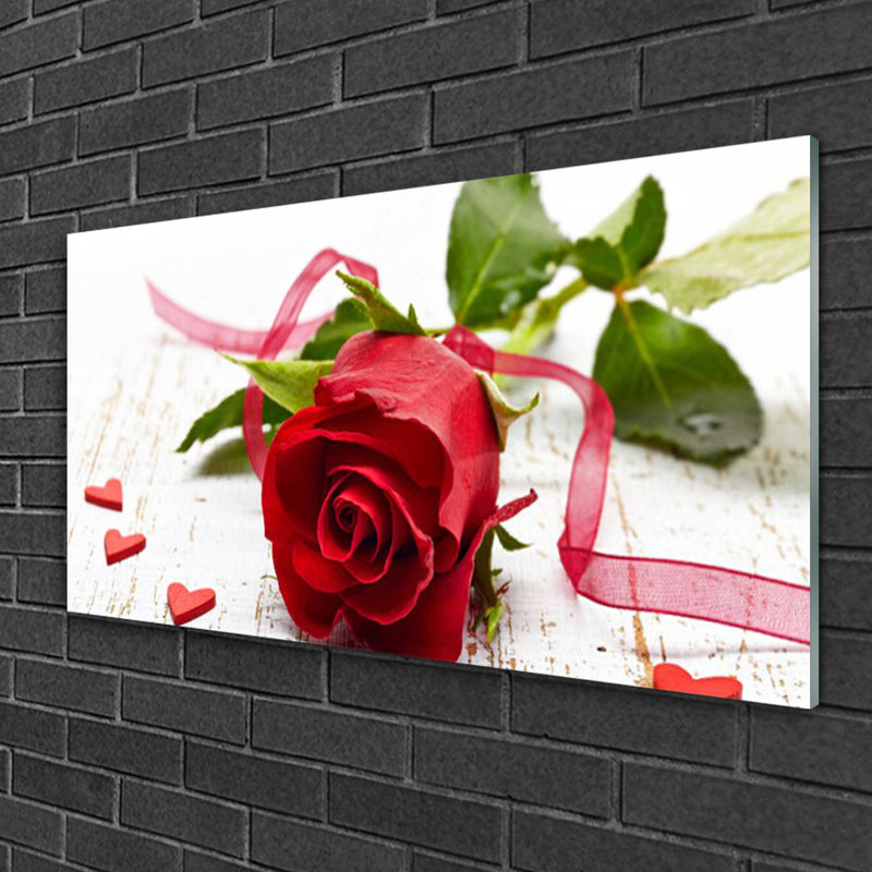 Floral Rose - No Frame Print on Glass