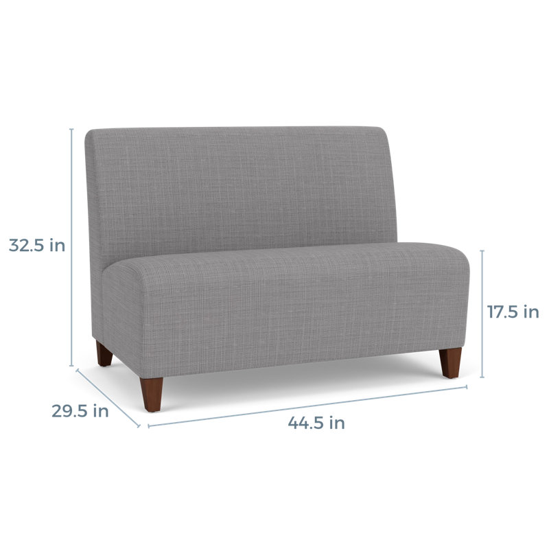 Causeuse sans accoudoirs Ravenna, Bois de noyer, Gris chambray