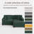 3 - Piece Upholstered Hunter Green Corduroy Modular Sectional Sofa with Pillow Back and Removable Ottoman-87307124-87307144