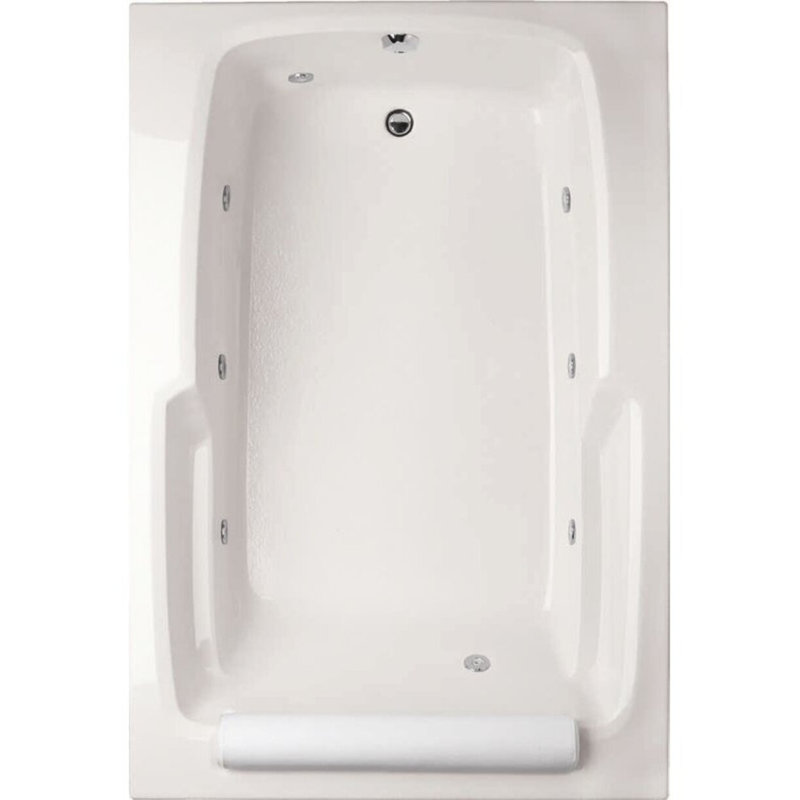Duo 72'' L Whirlpool Bathtub, White, Satin Nickel