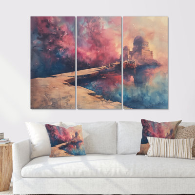 Rose, bleu, été, astral, observatoires I - ensemble d'art mural