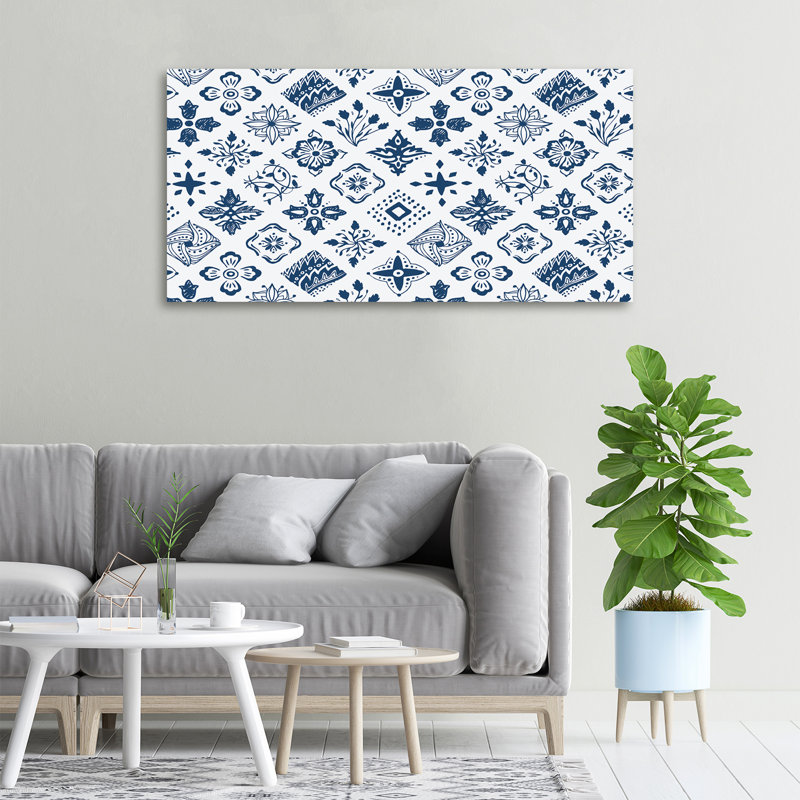 Floral Pattern - Print, 50cm H x 100cm W x 2cm D, Canvas