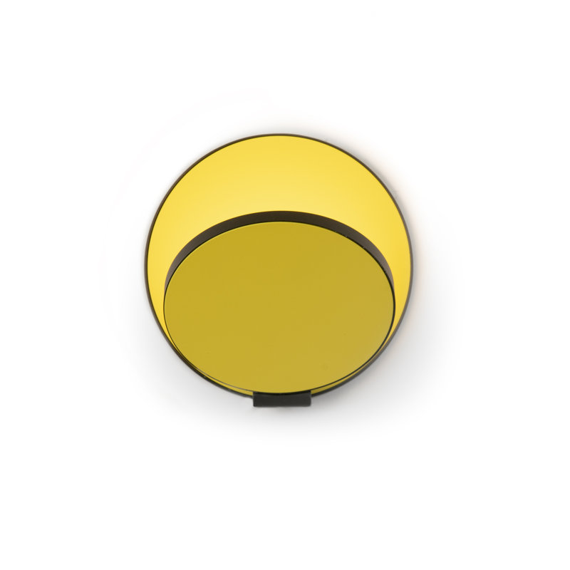 Plafonnier encastré à DEL 1 lumière Gravy, Noir métallique / jaune mat