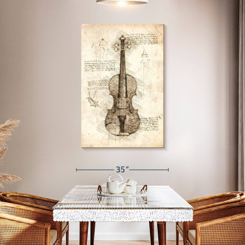 Abarca Old Violin Blueprint, H 48 po x l 32 po