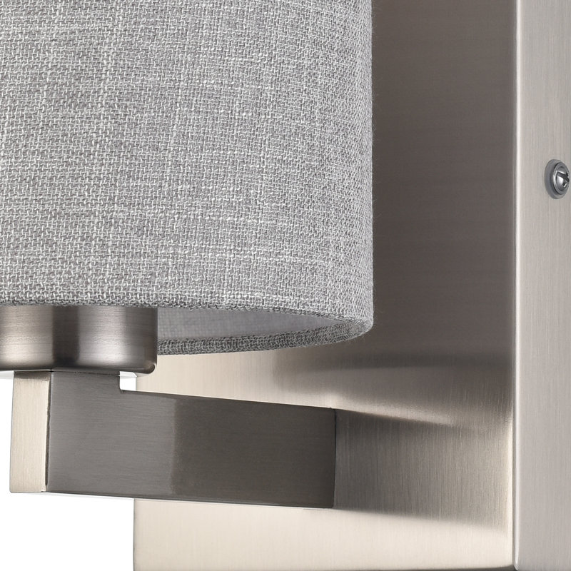 Iron Armed Sconce, Brushed Nickel, Grey