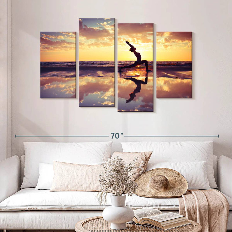 Kerrick yoga au coucher du soleil, H 32 po x l 52 po