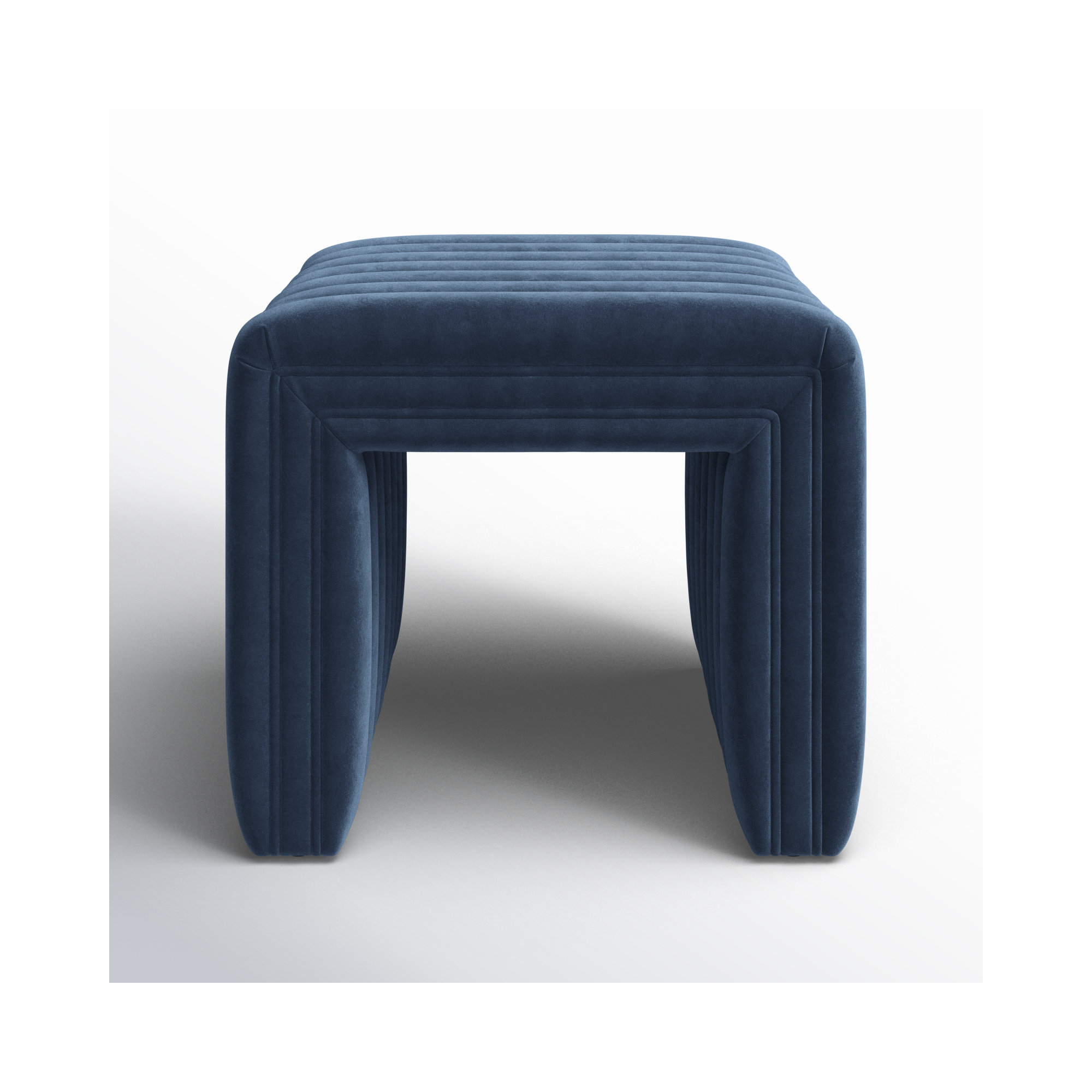 Brandt Upholstered Ottoman, Sapphire Navy Velvet