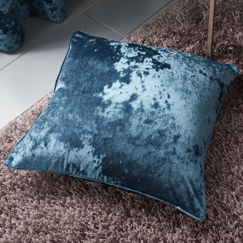 Crushed Velvet Cushion with Filling, Square 55cm, Blush