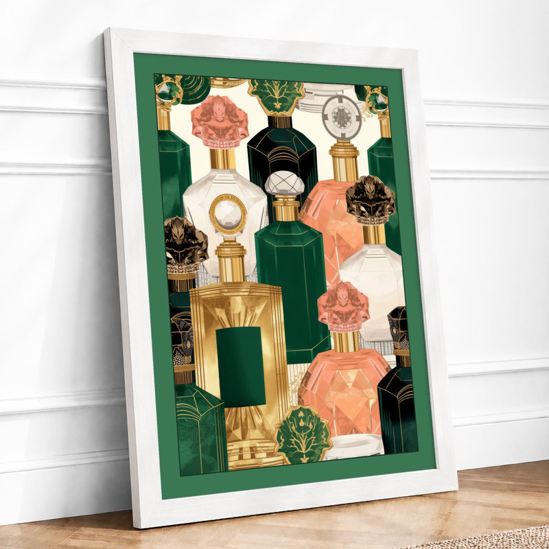 Fragrance Garden Art Deco - Framed Print, A1 - 84.1 x 59.4 cm, White