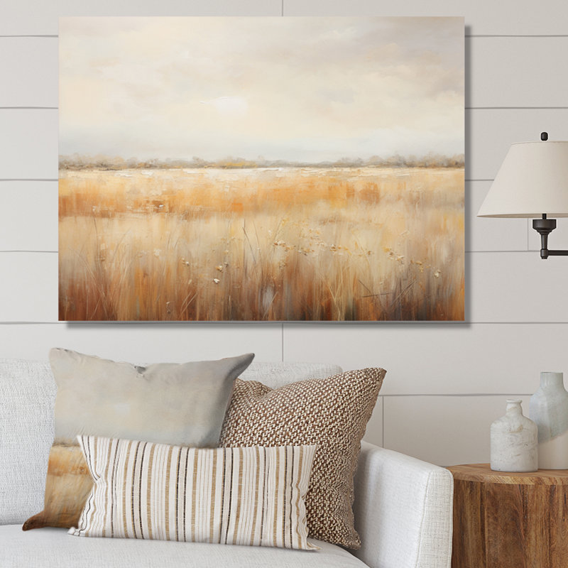 «Meadow Grasslands Minimalisme I», reproduction sur toile, Toile tendue, H 24 po x l 32 po x P 1 po