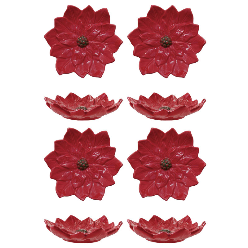 Assiette décorative Poinsettia Blossom Dolomite