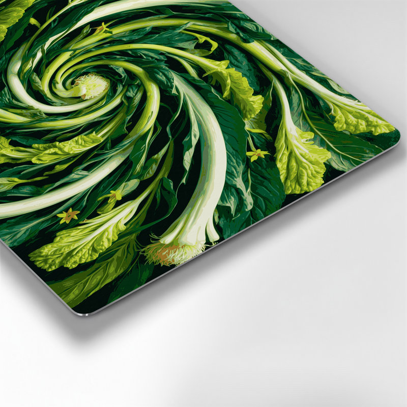 Légumes, art mural vert Choy Sum, H 11 po x l 14 po