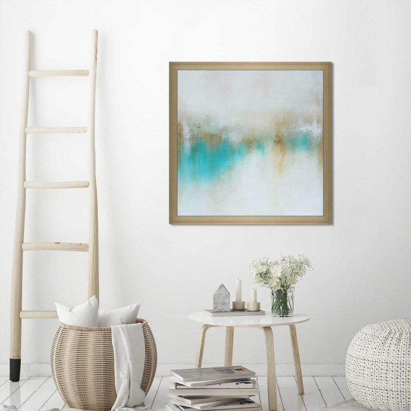 «Wonderland» par KR Moehr - Peinture, H 37,5 po x l 37,5 po x P 1 po, Encadrement champagne