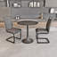 Table de salle à manger 31,5 "circulaire noire, table de salle à manger Tulip, table de salle à manger pour 2 à 4 personnes, plateau et base en panneau de fibres à densité moyenne et 2 chaises de salle à manger en métal noir-1961641834-1961641830