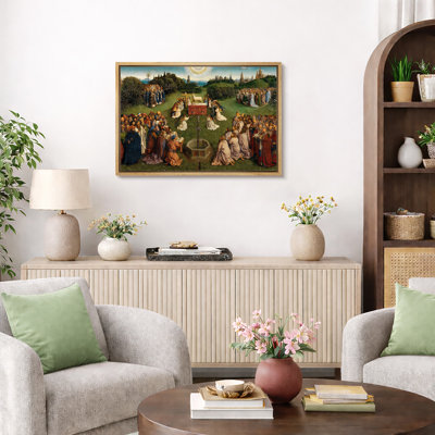 Medieval Adoration and Worship Scene Artwork, Living Room Pictures, Framed Canvas Giclee Print Wall Art