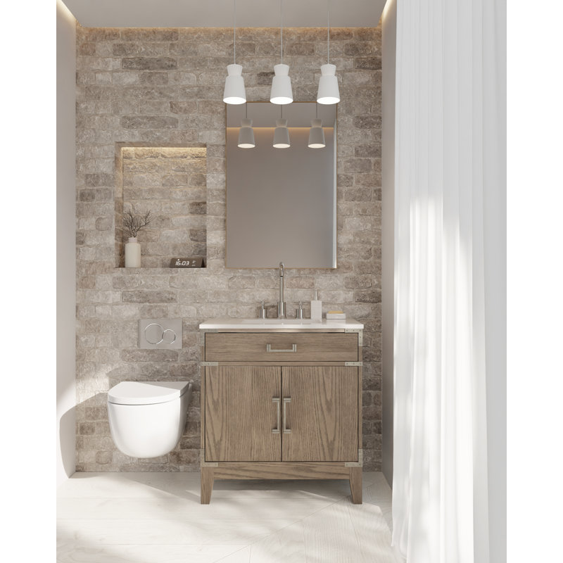 Meuble-lavabo simple l 30 po x P 22 po Laurel, Chêne gris