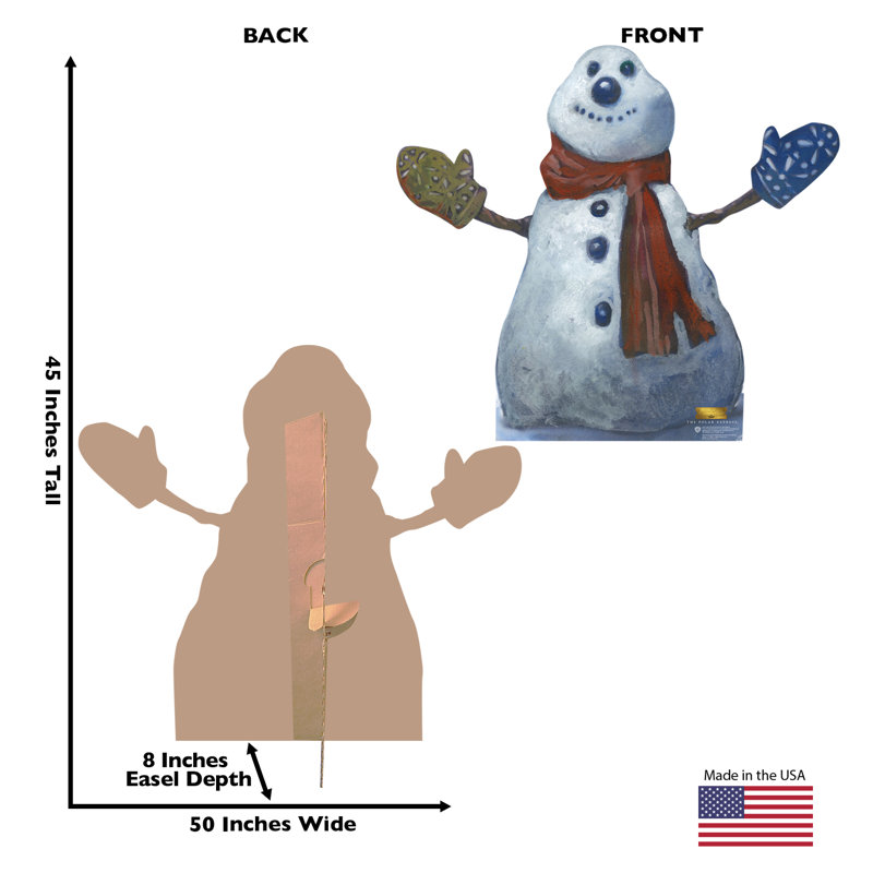 50'' White and Blue Cardboard Snowman Standee