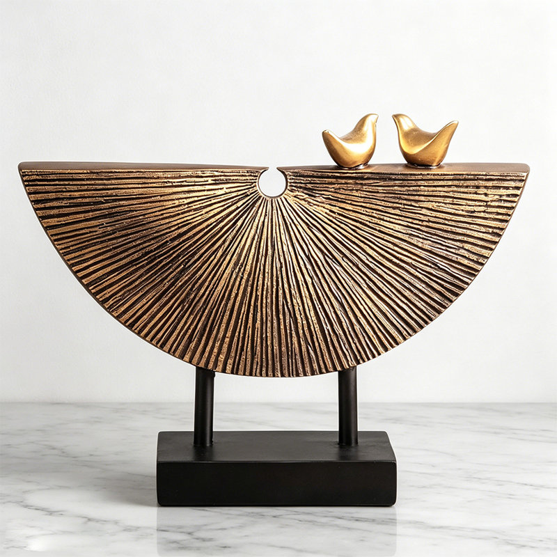 Sculpture moderne en demi-cercle en résine, décoration minimaliste pour table basse et étagère