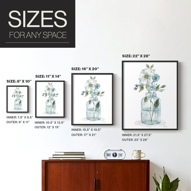 Mason Jar Blues II Framed Print - Solid Wood, Noir, noir, noir, noir, H 21 po x l 17 po