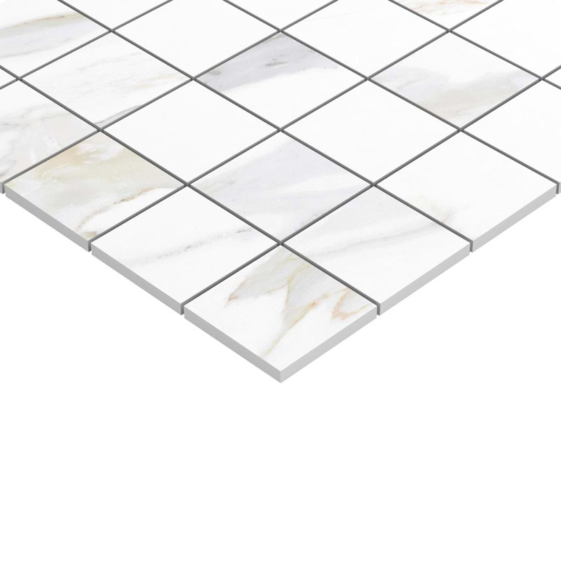 Minera 12x12 Matte Marble Look Mosaic Tile, Aurora Gold