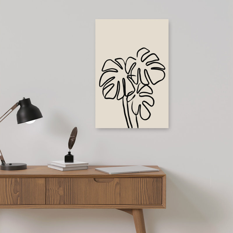 Echolinesno21 Abstract Minimalist Modern Nature Plant Wall Art Print 1 Piece Wrapped Canvas Wall Art, 45.72cm H x 30.48cm W