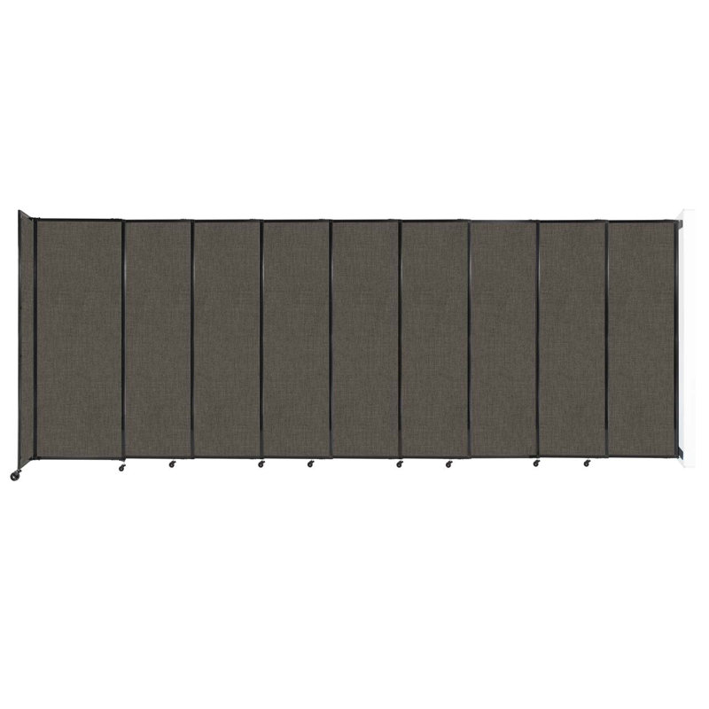 Cloison coulissante 5 pi, H 82 po x l 237 po x P 33 po, Gris foncé / Noir