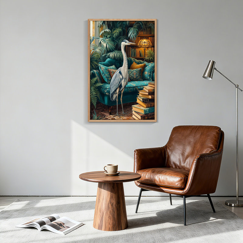 Ensemble de 1 toile murale « Bibliothèque tropicale », 36"H x 24"W, Natural