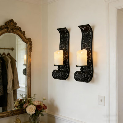 Ensemble de 2 appliques murales à bougie murale