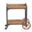 The Rustic Entertainer Bar Serving Cart on Wheels, Acacia Hardwood with Two Shelves 