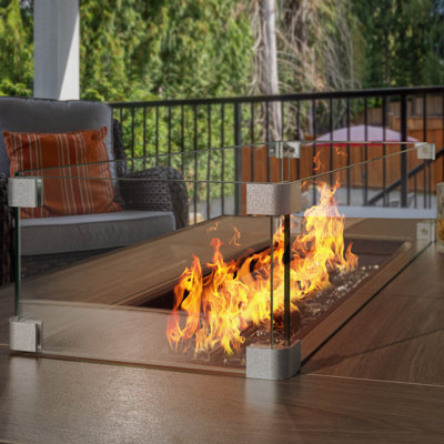 Glass Wind Guard for Fire Pit Table, Tempered Glass Heat Resistance