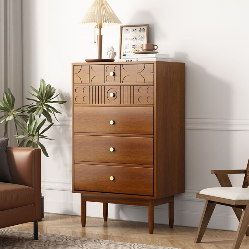 Commode d'appoint en bois massif, Brun