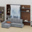 Lit escamotable avec armoire de rangement, tablettes ouvertes, façade de canapé et port USB pour un gain d'espace au sol.-1508675006