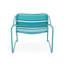 Fauteuil en fer turquoise : une parenthèse de détente dans votre jardin, profondeur 61,2 cm, largeur 67,2 cm, hauteur 65,2 cm, poids 6,5 kg.