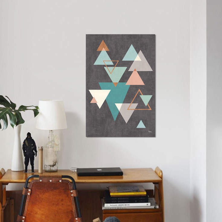 «Abstract Geo II Black», impression sur toile, H 12 po x l 8 po x P 0,75 po, Toile tendue, Pas de tapis