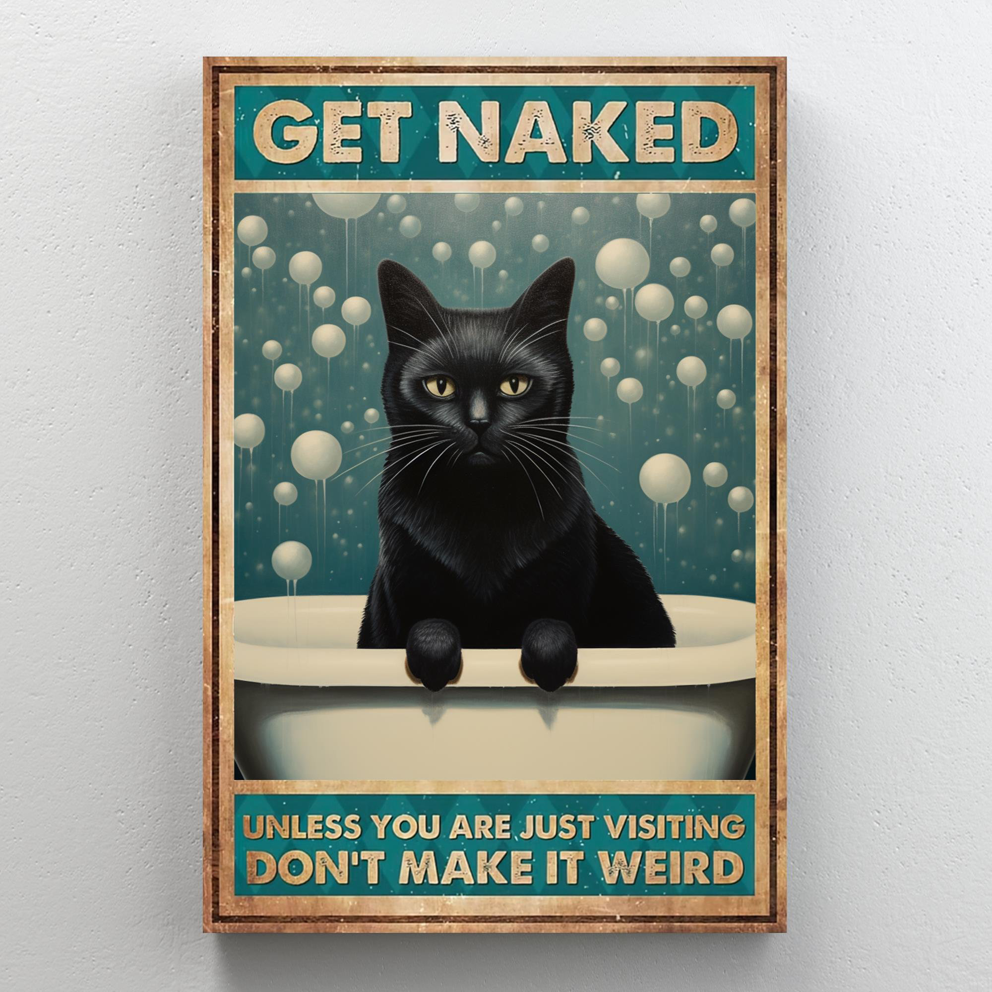 Flamingo In Bath Get Naked Unless You’Re Just Visiting Print, Flamingo In Restroom Decoration Funny Bathroom Wall Art 2563 Unframed Canvas Size 8x12