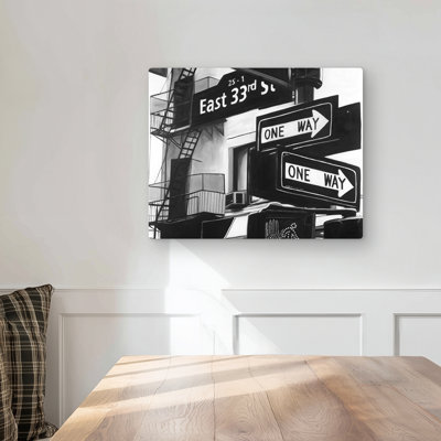New York City Signs Gray Metal Print for Home Decor - Apartment