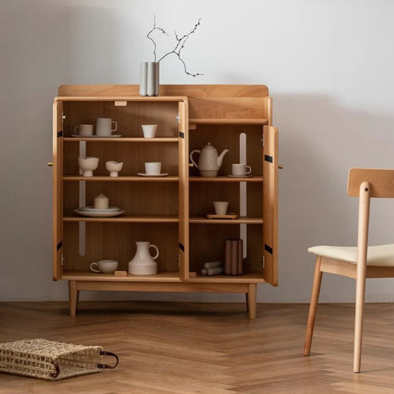 Simple Three Door Shoe Storage Cabinet, Brown