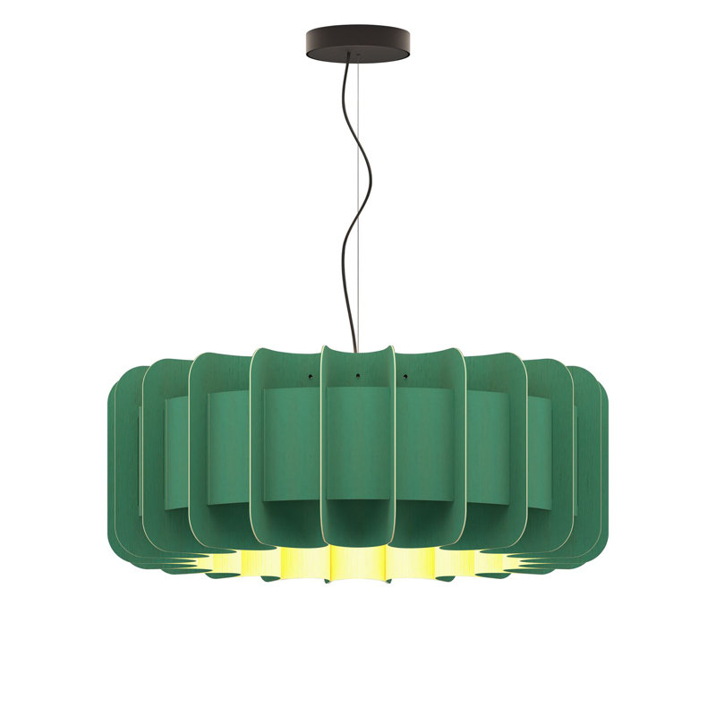 Luminaire suspendu 1 lumière Clarissa, Pétrole clair, H 11 po x l 29,1 po x P 29,1 po
