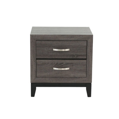 Two-Tone Wooden Nightstand With 2 Drawers