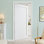 Porte pré-suspendue 32 po x 96 po à panneau plein intérieur avec charnières argentées, dalle de porte unie, peignable et imperméable, combinaison pour la lessive, portes de placard, portes de pièce, main gauche
